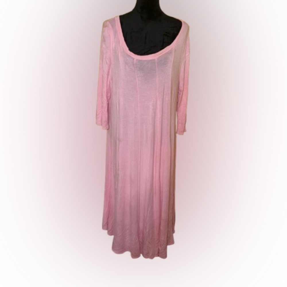 Pink Long Sleeve Maxi Dress
